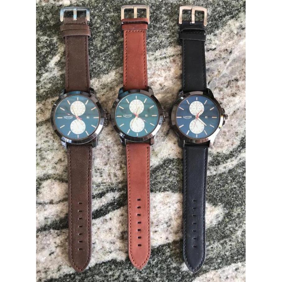 DR281>> Jam Tangan/Arloji Pria Kulit Longtime Ori Tanggal Keren Exclusive