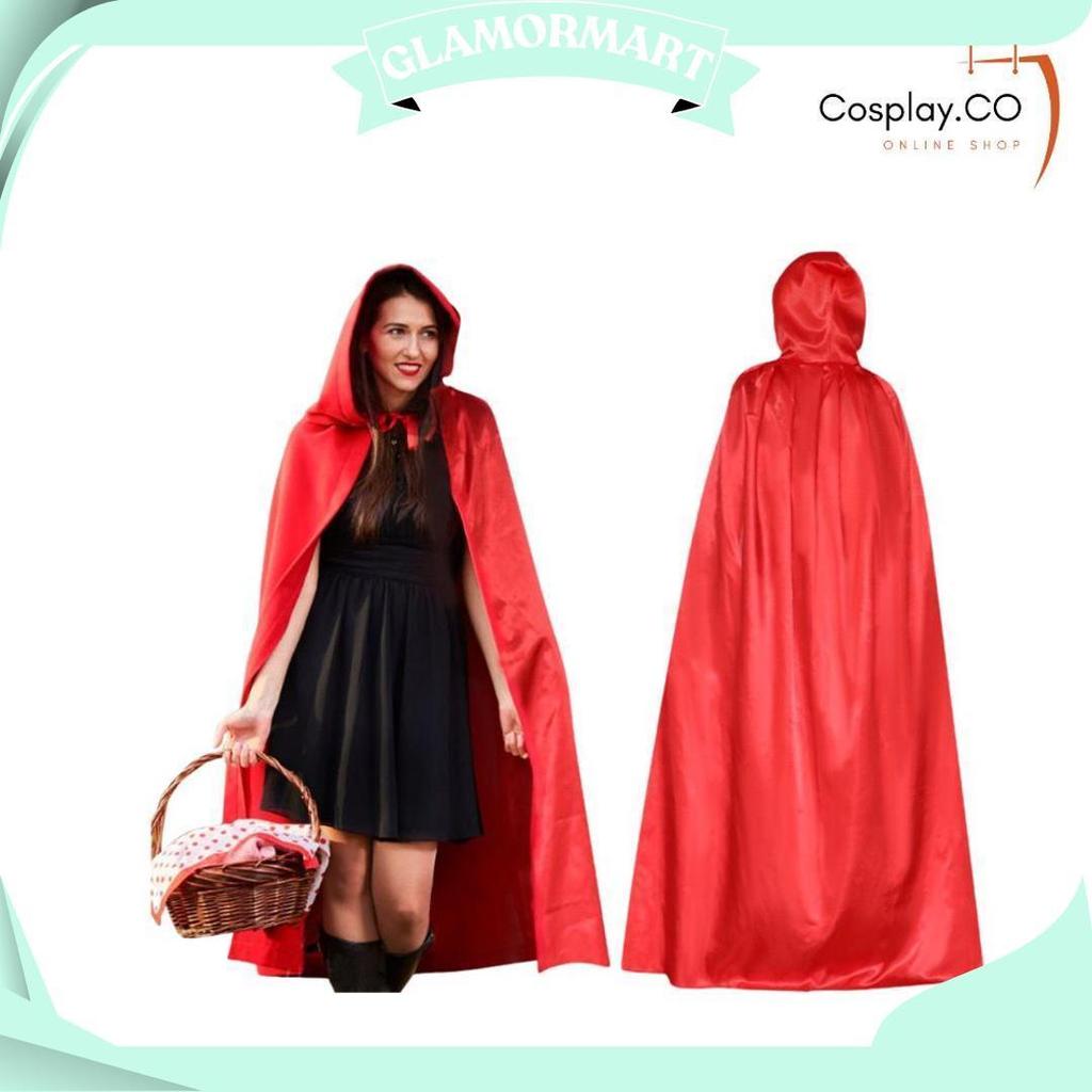 Cosplay Jubah Hitam Polos Plus Hoodie Kostum Halloween Pria Dan Wanita Cod