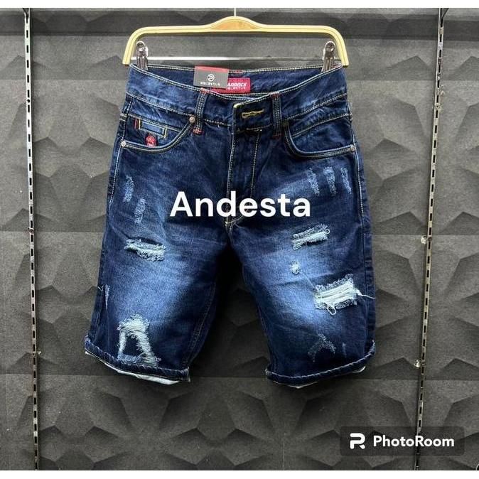 DF271>> SIZE 28-33 [BISA COD]CELANA JEANS PENDEK COWOK SOBEK TIDAK TEMBUS PADDOK BLACK VIPER VLG36 D