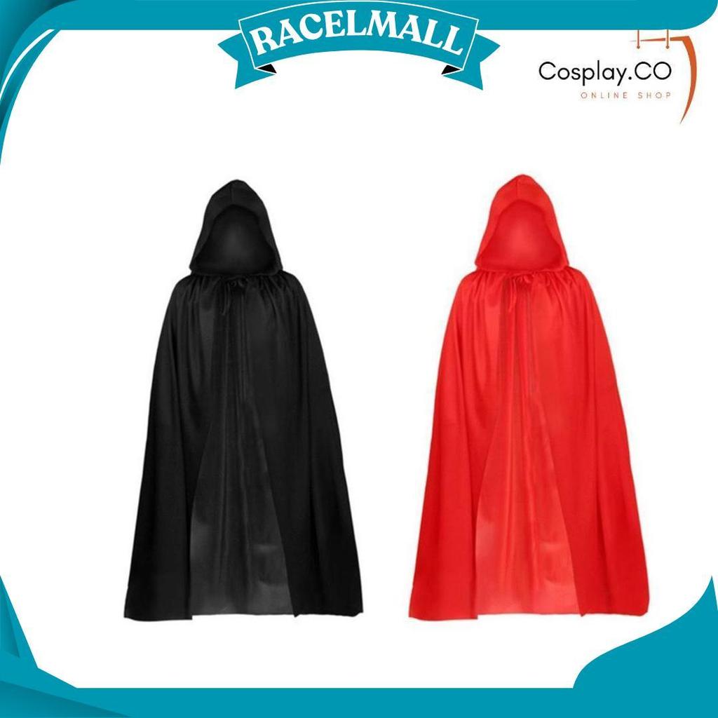 Cosplay Jubah Hitam Polos Plus Hoodie Kostum Halloween Pria Dan Wanita Ori