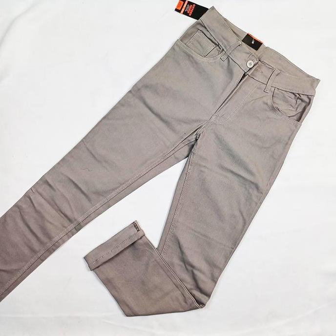 DY107 >> Celana Stretch Jeans Smart Casual Oxygen Hugo Slim Fit Warna Cream Baby Canvas Pria - Skinn