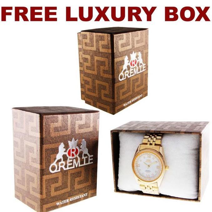 DB10>> Jam Tangan Analog Oremte Pria Gold Diamond Stainless Steel Water Resist 3 ATM Watch Garansi 1