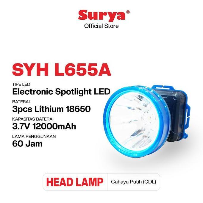Surya Lampu Senter Kepala Led Syh L655A Rechargeable