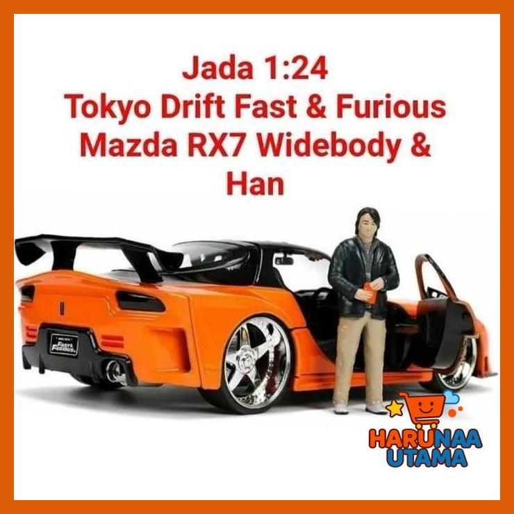 MAINAN HOBI - JADA FAST AND FURIOUS 1:24 HAN'S MAZDA RX7 RX-7 RX 7 TOKYO DRIFT DIECAST 1/24 GOOD QUA