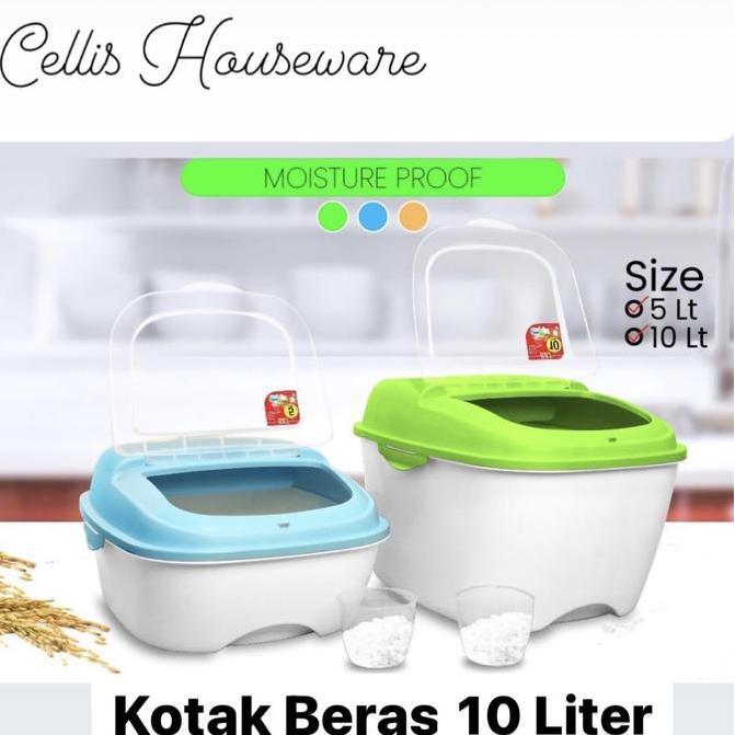 Fortuna Kotak Beras 10 Liter + Gelas Takar (Kapasitas Max 12 Liter)