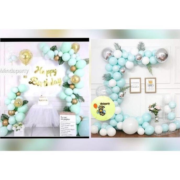 ~~~] Paket Balon Hbd Tosca Lengkap Gold Putih /Paket Balon Dekorasi Pesta