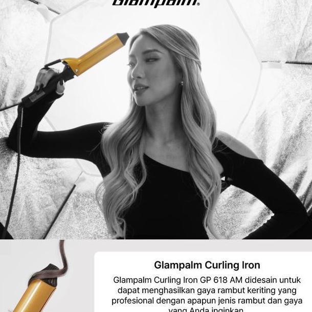 Glampalm Catokan Pengeriting Rambut Curling Iron Gp618Am