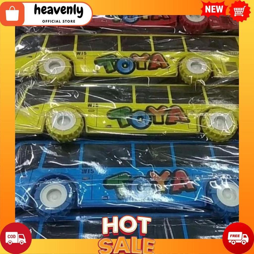 BIBU ID (SERBA MURAH) COD MAINAN EDUKASI ANAK MAINAN ANAK MOBIL PULLBACK BUS TAYO TOYA PANJANG 19CM/