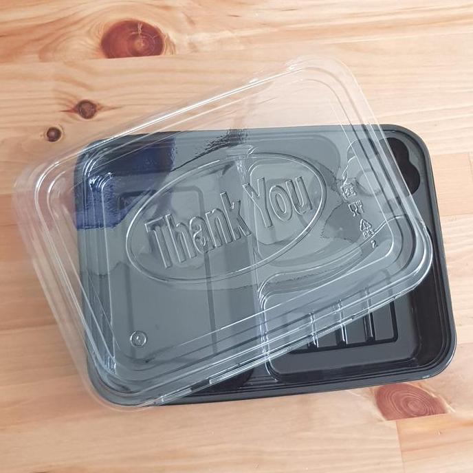 Mika Bento Sekat 4 Hitam + Tutup - ECERAN