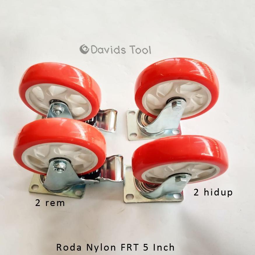 Roda Troli Lemari Meja Ban Gerobak Nylon Merah 4 5 Inch Set FRT Roda Troli