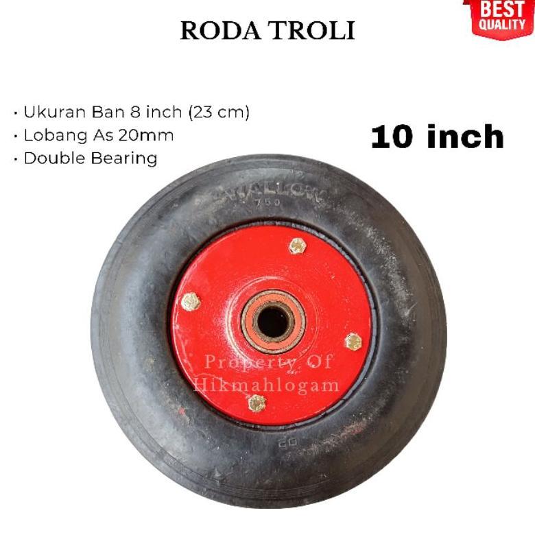 Roda Troli 10 Inch SWALLOW As 20mm | Roda Rolley Ban Mati Roda Troli