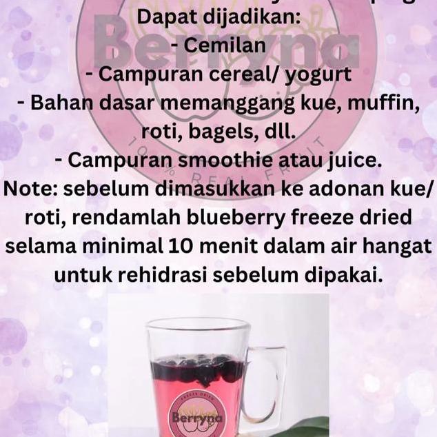 Berryna Blueberry Food Kering Beku Freeze Dried 30G Cemilan Sehat Dari Bayi Sampai Dewasa Dan Bahan 