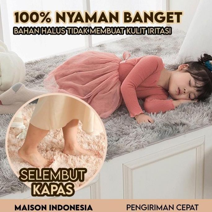 Karpet Fluffy Bulu Lantai Carpet Tebal Alas Duduk Ruang Tamu Rumah Kamar Tidur Kasur TA