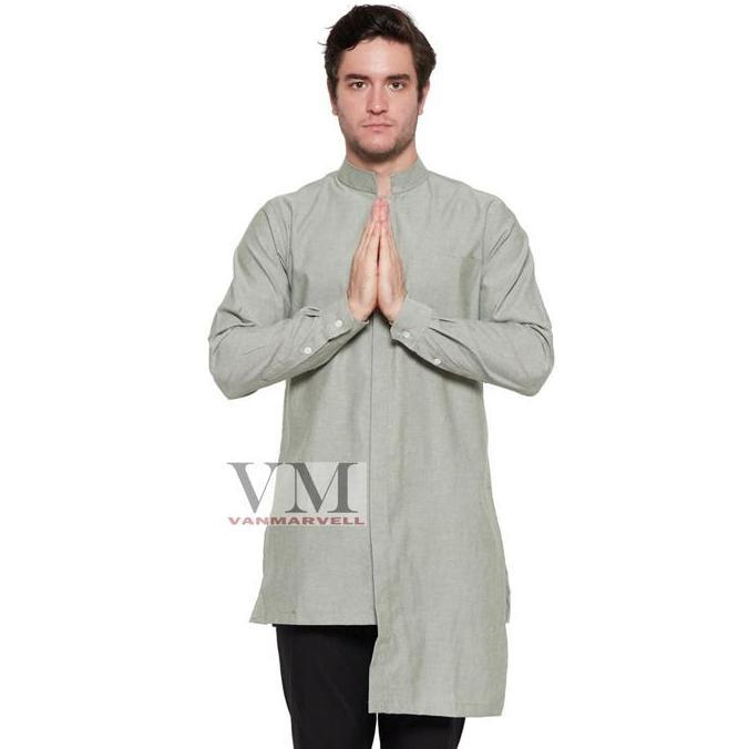 Promo VM Baju Koko Jumbo Hijau Gamis Panjang COD