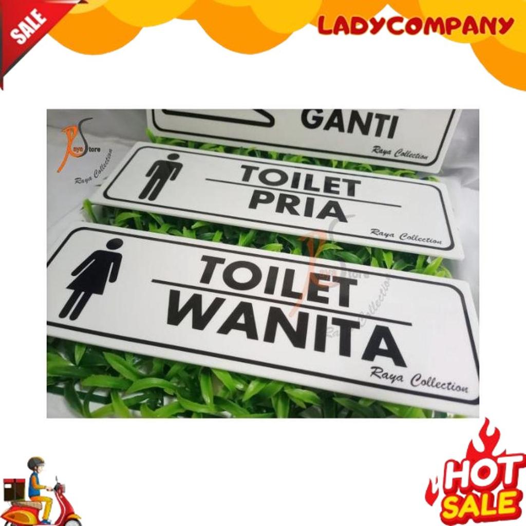 GROSIR TULISAN ACYLIC TOILET PRIA WANITA DAN RUANG GANTI UKURAN 25X8CM MURAH