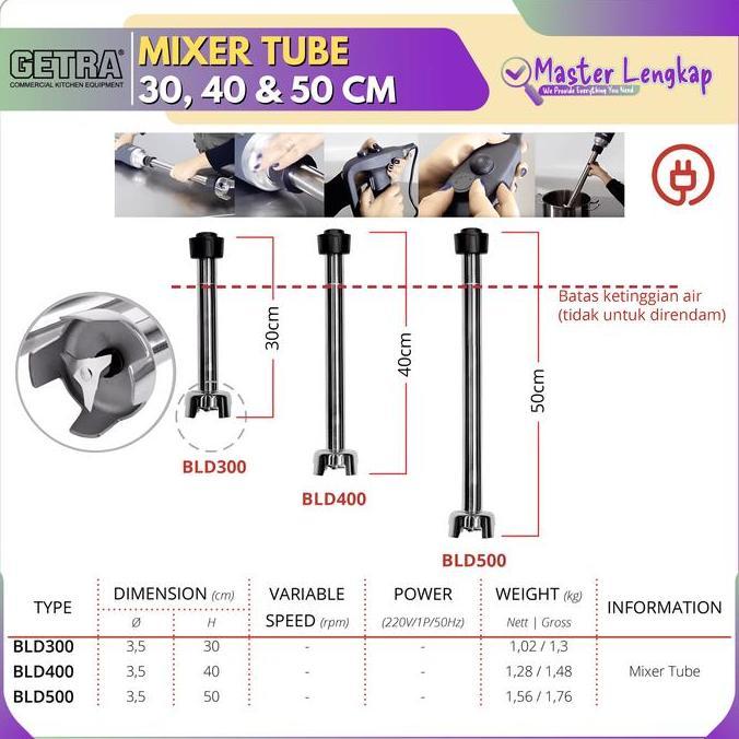 GETRA POWER MIXER TUBE BLD300 / BLD400 / BLD500 ORIGINAL DAN TERPERCAYA