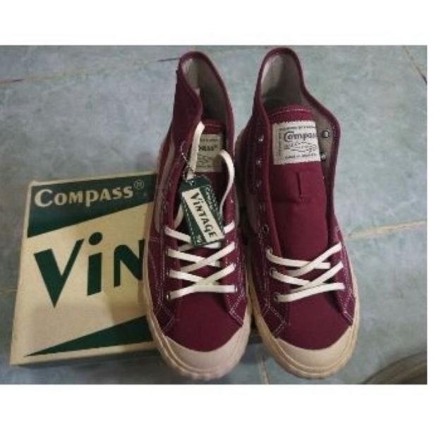 Terbaru Original Sepatu compass vintage maroon Stok Terbatas