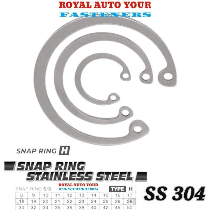 Promo Ss304 Snap Ring Stainless H110 Internal Circlip - Snapring Type H Cod