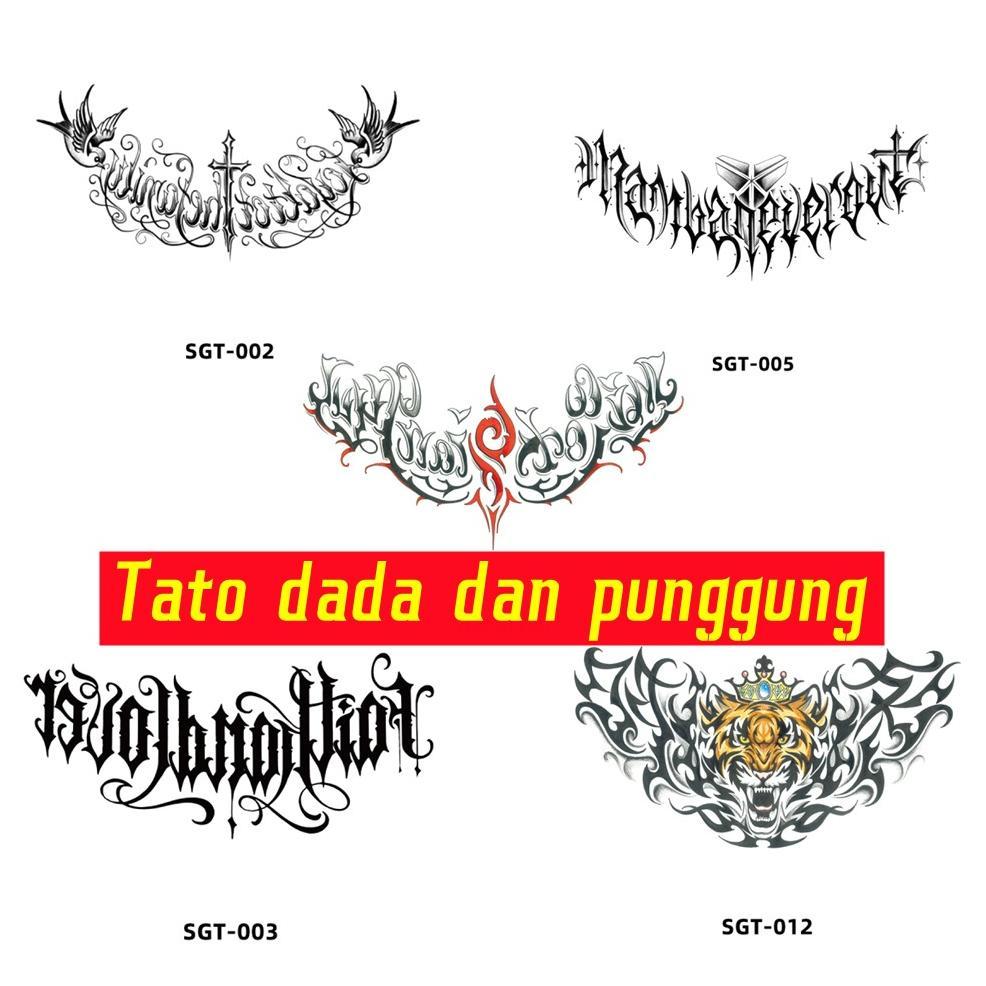 CHARBIG Tato Temporary Dada Dan Punggung Temporer Tato