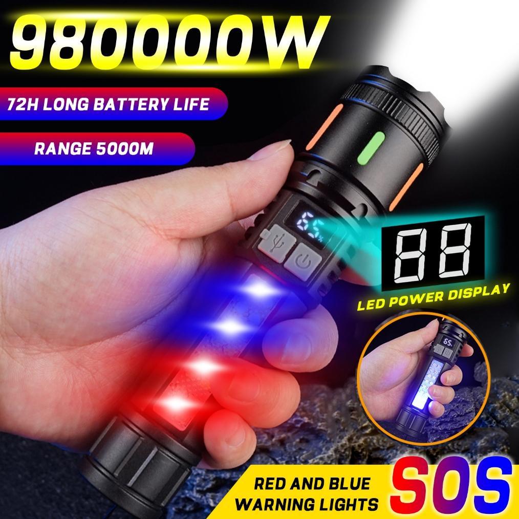 CHARBIG High Power LED Senter Swat Police Terbaik / Senter Led Rechargeable / Senter Cas Usb Zoom Ja