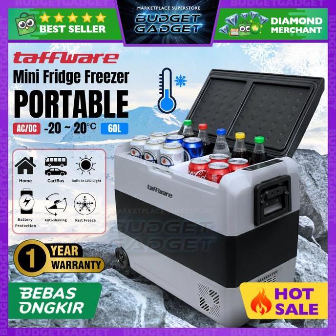 PANSY Taffware Kulkas Portable Mobil Mini Fridge Freezer Digital Display AC DC Bisa di Mobil dan Rum