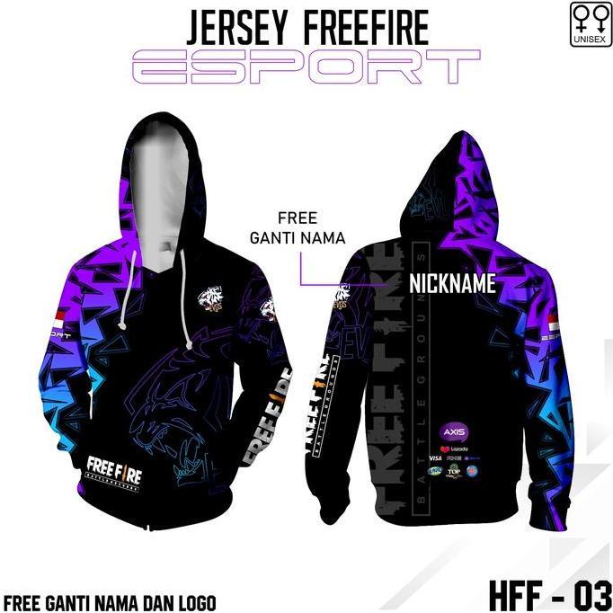 Viral Jersey hoodie sport baju esport gamer ff terbaru