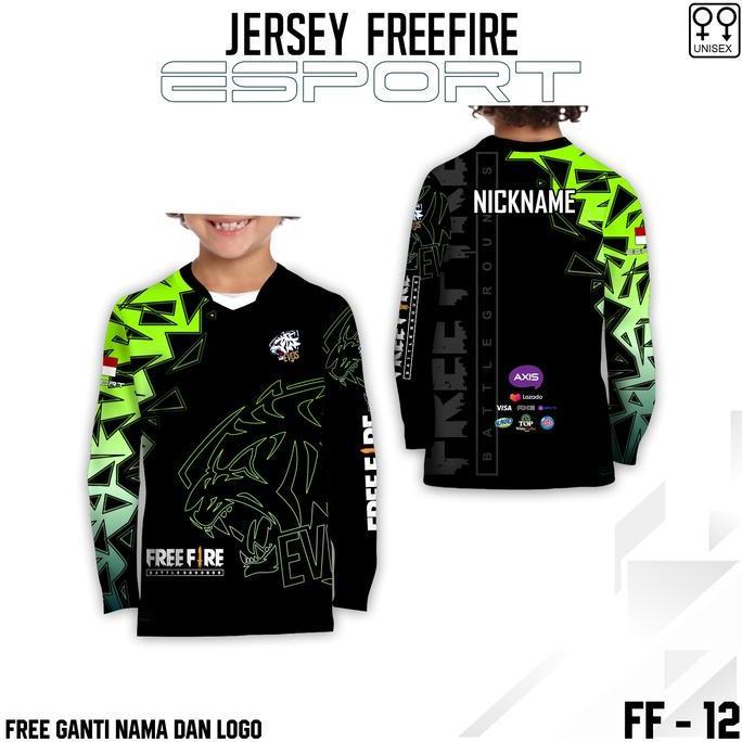 Viral Jersey e sport anak baju ff kaos esport gamer ff terbaru lengan panjang
