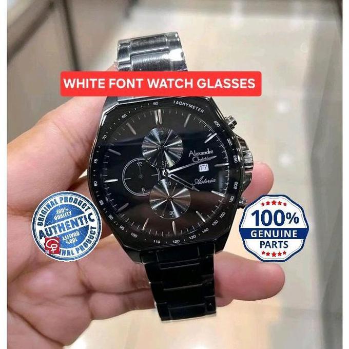 KACA ORIGINAL TANGAN ALEXANDRE CHRISTIE AC6648 MC ORIGINAL WATCH GLASSES WITH FONT ROSEGOLD AND SILV
