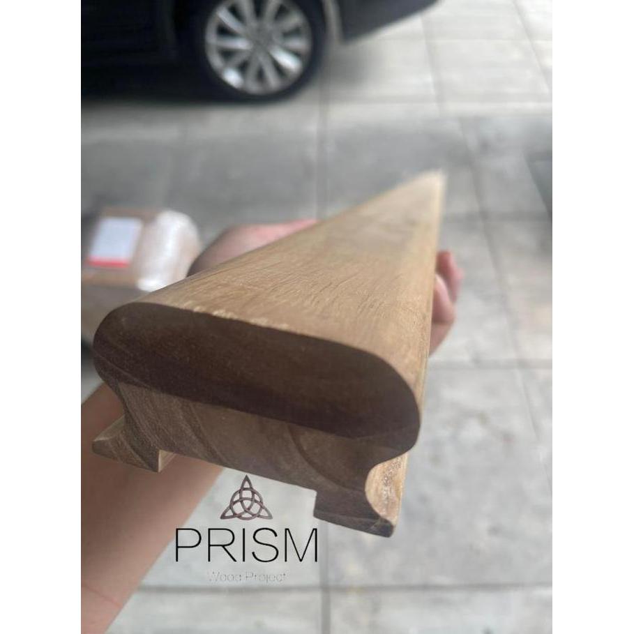 hand rail pegangan railing tangga handle kayu jati minimalis SHA