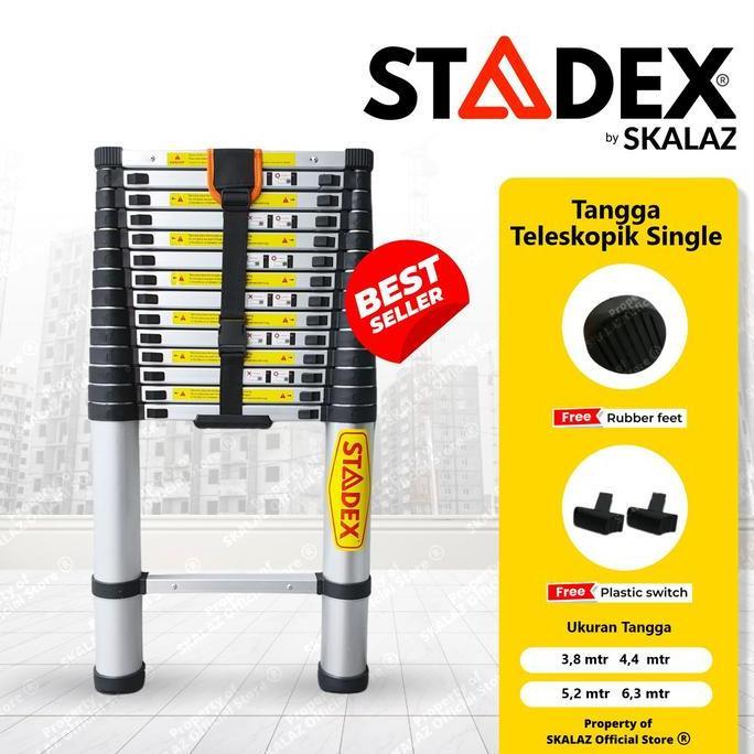 Tangga Teleskopik 4.4M Single Aluminium Merk Stadex