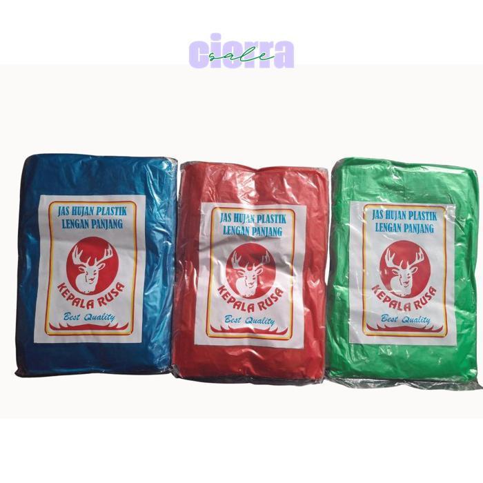 TW39 [HARGA 1 LUSIN] Jas Hujan  Plastik LDPE/ Jas Ujan Plastik Rusa/ Jas Ujan Plastik Kelelawar/ Jas