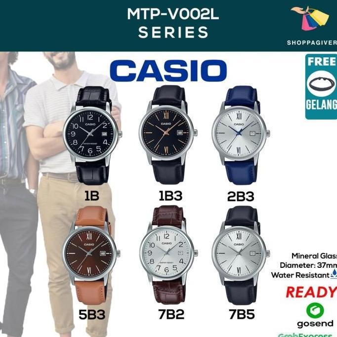 Promo CASIO ORIGINAL MTP-V002L SERIES JAM TANGAN PRIA ANALOG TALI KULIT COD