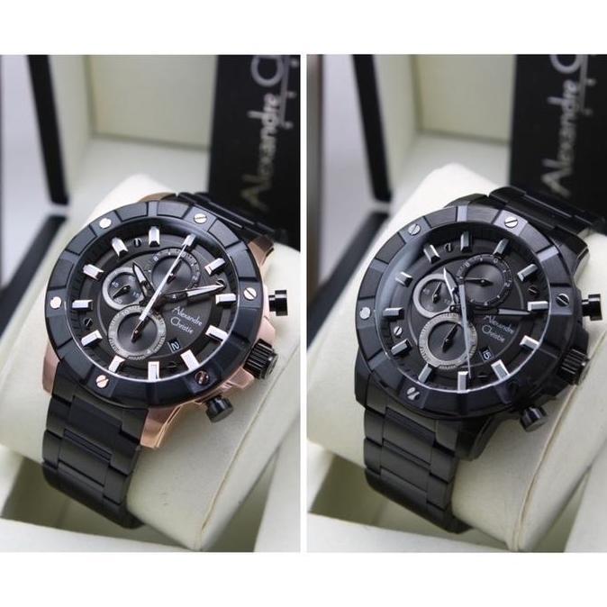 Promo [ ORIGINAL ] Jam Tangan Pria Alexandre Christie 6609 AC 6609 MC Rantai COD