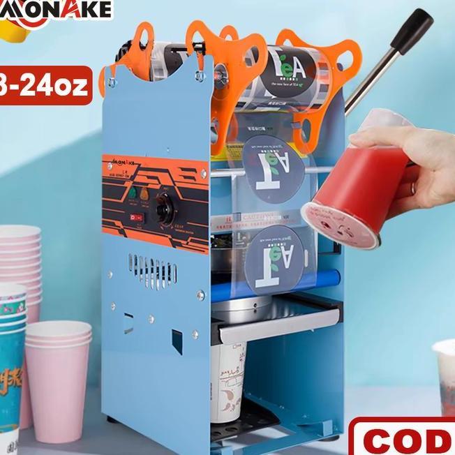 Mesin Cup Sealer Mesin Press Gelas Plastik Bisa Sealing Machine Alat Penutup Minuman 22Oz 24Oz 16Oz 