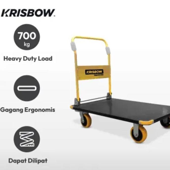 troli trolly krisbow heavy duty 700kg troli dorong lipat krisbow