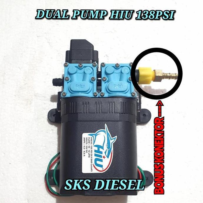 Doublepump Dual Pompa Air Ganda Dinamo Sprayer Hiu 138 Psi