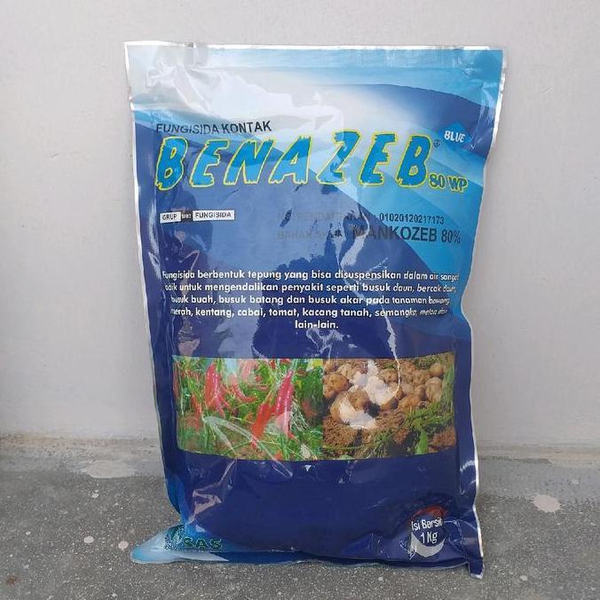Fungisida Kontak Benazeb 80 WP Mankozeb Biru