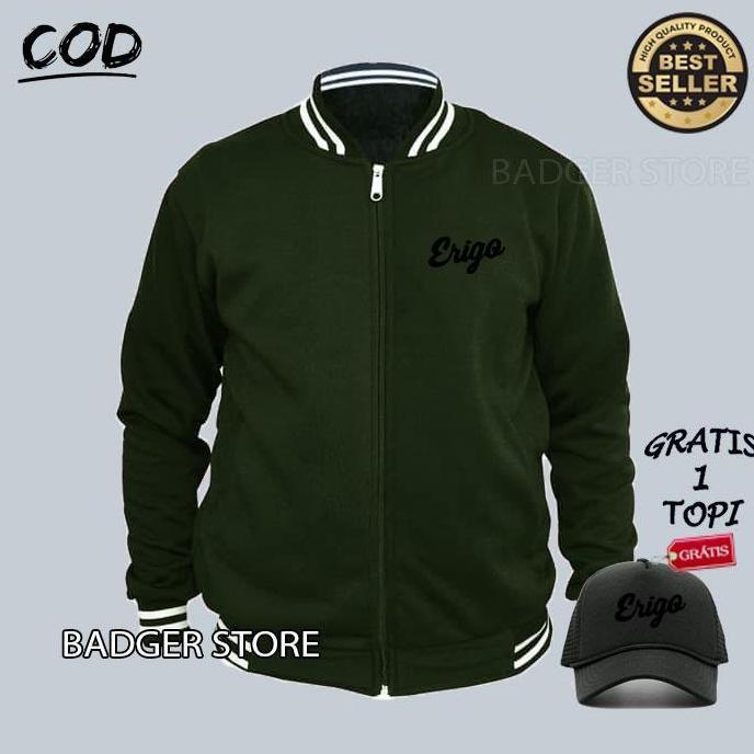 DF371 >> Jaket Hodie Distro Sweater Hoodie ERIGO Pria Original Unisex Cewek Cowok Keren Bahan Tebal 
