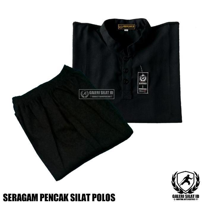 Terlaris [ Galeri Silat Id ] Seragam Silat Polos Benik 3 Baju Latihan Pencak Model Kancing Hitam Dew