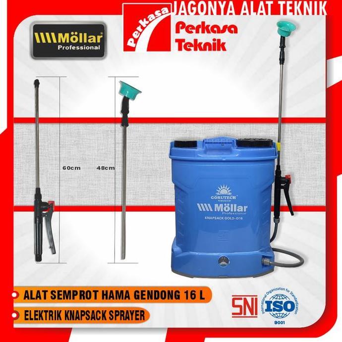 Mollar Alat Semprot Hama Gendong 16 Liter Single Elektrik Knapsack Sprayer SNI ISO 9001