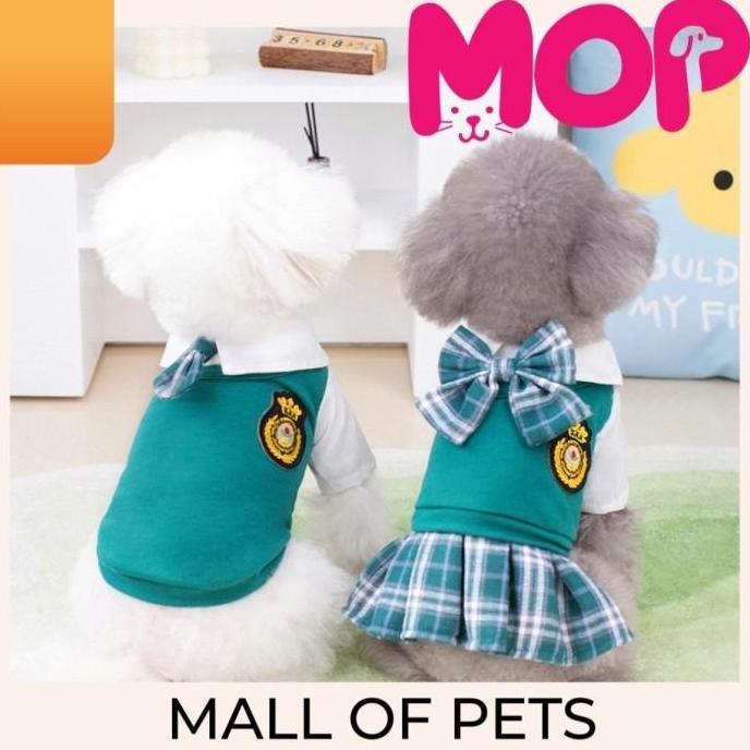 Mall Of Pets / Baju Anjing Kucing Kostum Seragam Sekolah Couple / Dog Cat Uniform ls