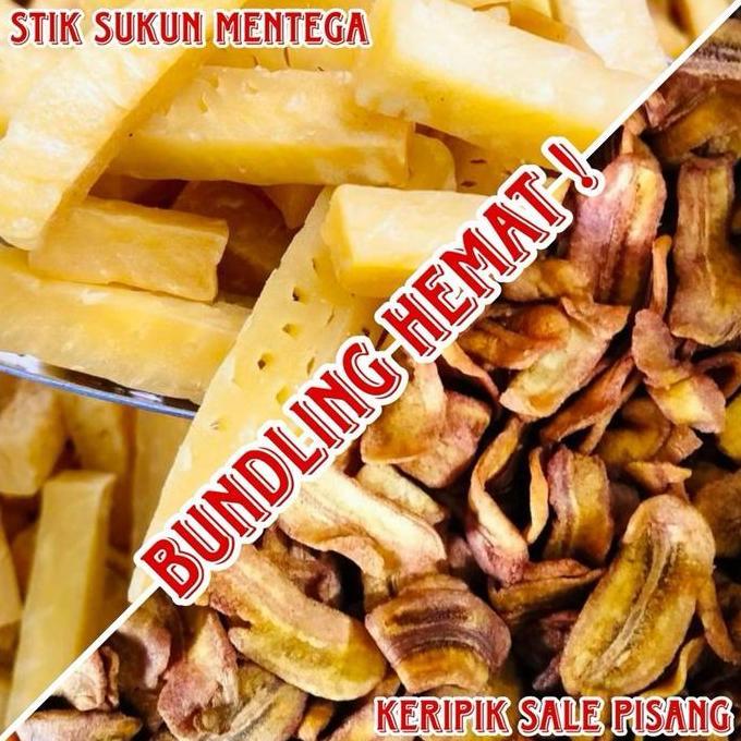 [BUNDLING HEMAT] Stik Sukun 250gram + Keripik Sale Pisang 250gr Super Renyah Kripik Camilan Cemilan 