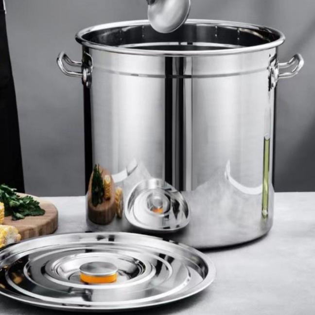 Stok Pot 30Cm Besar Tebal Panci Sup Tinggi Multifungsi Stainless 25Cm30Cm35Cm40Cm Panci Dandang Stai