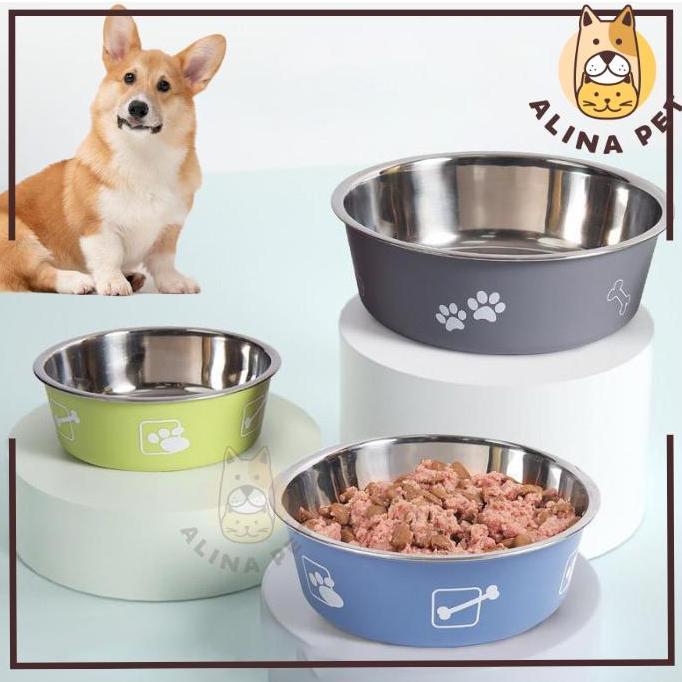 Tempat Makan Anjing Kucing STAINLESS ANTI SLIP Mangkuk Makan Pet Bowl Stainless Mangkuk Makan Kucing