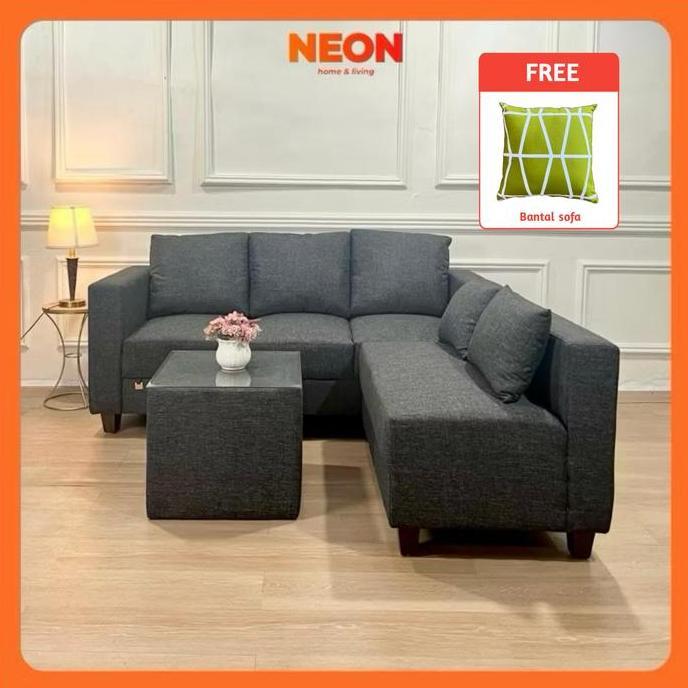 Terlaris NEON Sofa Vegas | Sofa Sudut dan Meja Minimalis | Sofa L Ruang Tamu