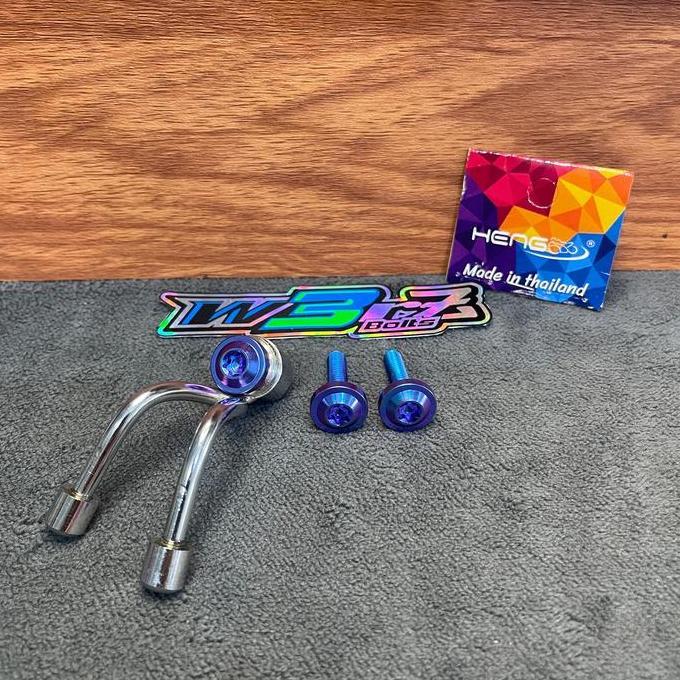 gantungan barang motor chrome vario beat mio GANTUNGAN BARANG UNIVERSAL + BAUT TITANIUM BIG BLUE PUR