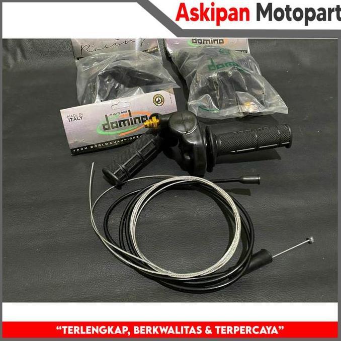 Gas spontan vespa domino grip gas original italy import bearing lengkap seling gas panjang cocok unt