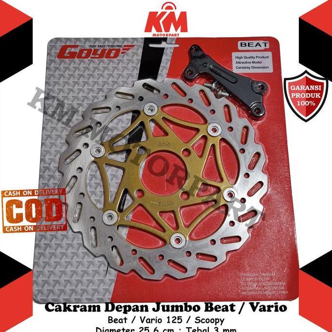 Promo Cakram Depan Beat Vario Scoopy Spacy Variasi Ukuran 260mm Jumbo Bonus Breket Piringan Rem Vari