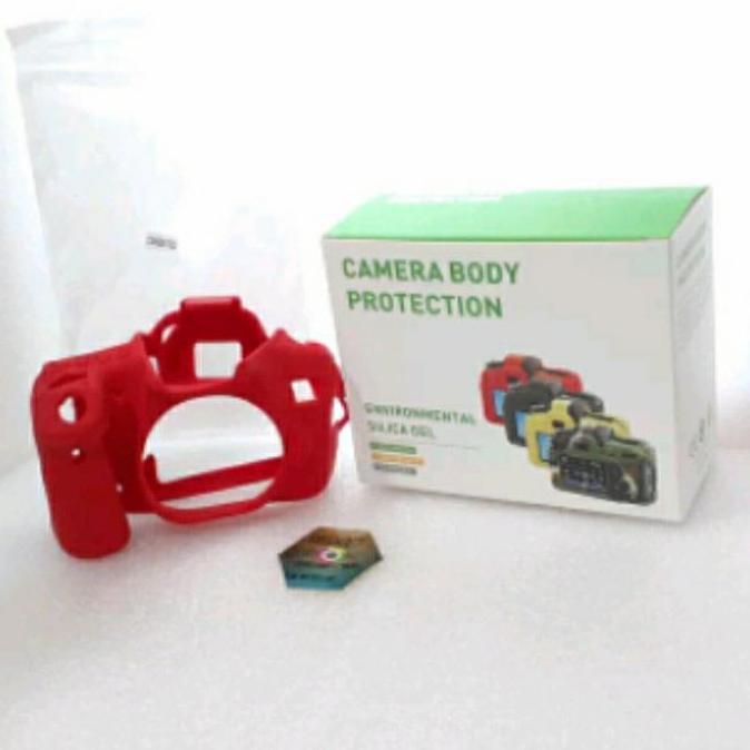 TERBARU - Rubber karet Body Silicon cover body case for Canon 70D merah
