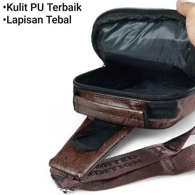 DY14 >> Polo Amstar Tas Selempang Pria Tas Pundak Kotak Kulit Slingbag PU Leather Cowok Slingbag